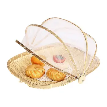 Тъкана кошница с капак | Домакински прахоустойчив контейнер за съхранение на храни | Правоъгълник палатка кошница с прибиращ се капак преносим